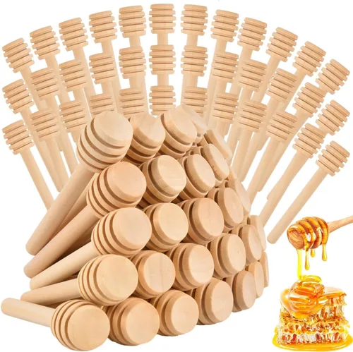 Miniatura 10 de 25 palitos de miel de madera, palitos de miel de 3 pulgadas, mini palitos de panal de abeja, pequeños minicargos de miel a granel para baby shower