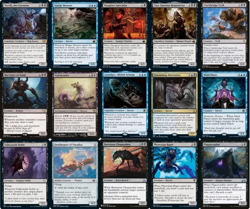 Miniatura 2 de MTG Decks & More Compatible con Magic The Gathering: Elite Toxrill Horror Commander Deck – Dimir – Azul Negro – EDH – 100 cartas – Personalizada