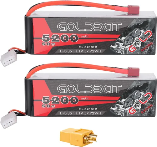 GOLDBAT 3S Lipo Battery 5200mah 11.1V 50C LiPo RC Batería Soft Case Pack con T Plug y XT60 Conector para RC Evader BX Car RC Truck Truggy RC Hobby