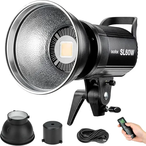 Miniatura 8 de Godox Luz de video LED SL100D, 100W 5600K 32100Lux @1M CRI 96+TLCI 97+ Bowens Mount COB LED luz continua, 8 efectos FX 0-100% brillo luz de estudio