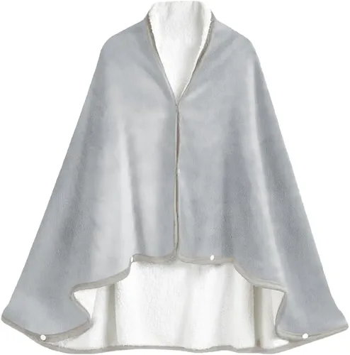 Miniatura 8 de ITODA Manta para llevar puesta, chal coral, poncho cálido, suave, para ver en frío, TV, sofá, silla, envoltura en casa, oficina, escuela, viajes