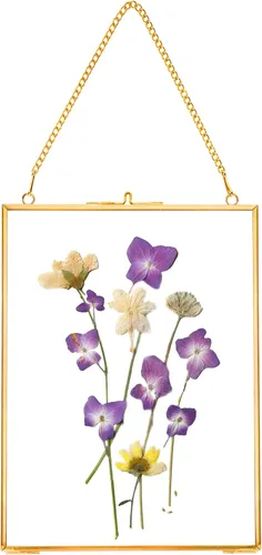 Miniatura 15 de REDHUGO Marcos de flores prensadas para colgar, marco flotante de doble vidrio hecho a mano, marco de vidrio para flores prensadas, marco de fotos