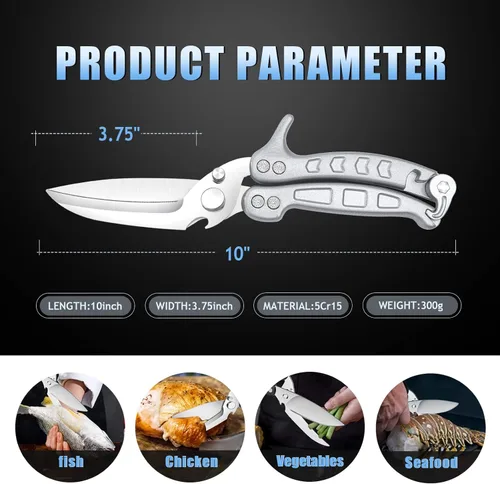 Miniatura 4 de DRAGON RIOT Tijeras para Aves de Corral de Servicio Pesado - Tijeras de Cocina Imprescindibles para Cortar Pollo y Carne - Aptas para Lavavajillas