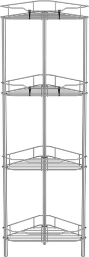 Miniatura 22 de HuggieGems Estante Organizador de Esquina para Ducha de 2 Niveles con Ganchos, Soporte de Estantes de Baño, Negro