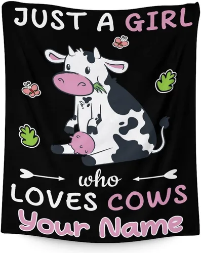 Miniatura 8 de Manta de vaca para niñas pequeñas, tamaño de regazo de 30 x 40 pulgadas, manta de felpa suave y peluda para regalo, manta negra linda para cama, sofá