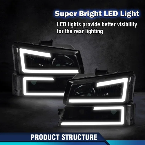 Miniatura 3 de PIT66, juego de faros delanteros LED Lente ahumada negra con reflector transparente