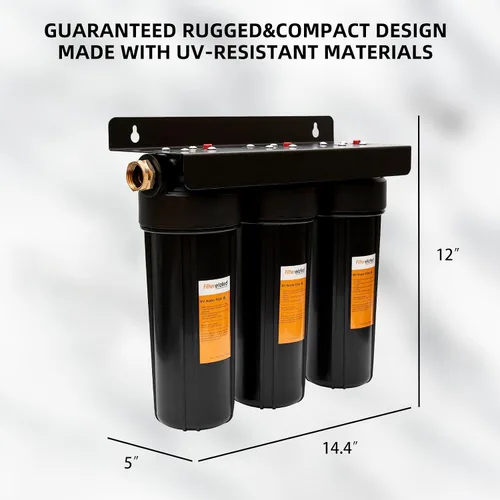 Miniatura 8 de Sistema de filtro de agua para caravanas, accesorios de latón sin fugas, tres filtros incluidos reducen los sedimentos, filtro de agua