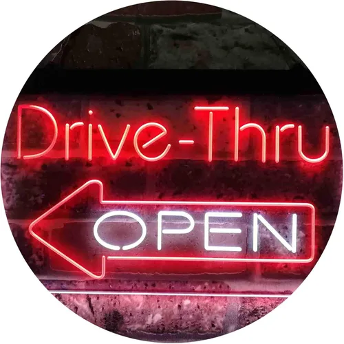 Miniatura 17 de ADVPRO Drive Thru Open Flecha Izquierda Señal de neón LED de doble color, azul y rojo, 24 x 16 pulgadas st6s64-i3827-br