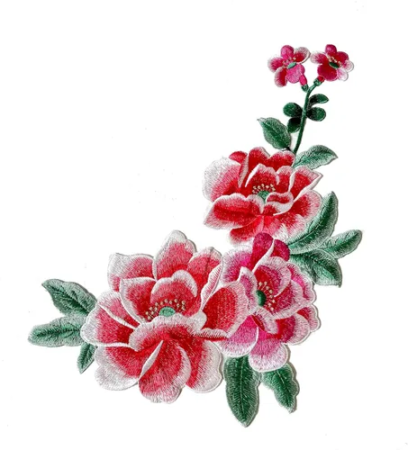 Miniatura 10 de Parches florales bordados para coser en ropa, chaquetas, sombreros, decoración de bricolaje (orquídea rosa)