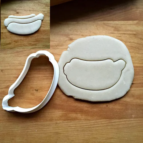 Miniatura 2 de Inc Hotdog (outline) Cookie Cutter - Dishwasher Safe (2")