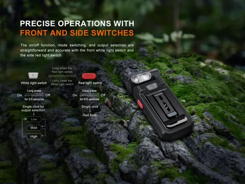 Miniatura 4 de Fenix SW05R-RED linterna de cuerpo plano con clip y luz roja con paquete de estuche de accesorios EdisonBright (negro)