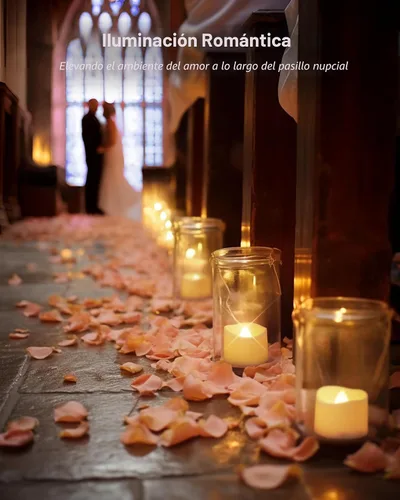 Miniatura 4 de Homemory Paquete de 48 velas parpadeantes sin llama, velas falsas LED que funcionan con pilas más de 200 horas para centros de mesa de boda, base