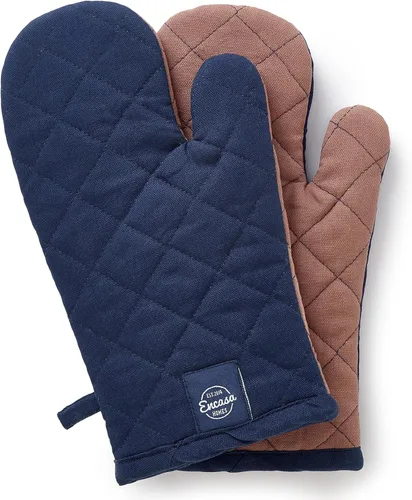 Miniatura 2 de Encasa XO Guantes de horno resistentes al calor de algodón (juego de 2 piezas) - Acolchados y seguros 30x17 cm - para cocina, cocinado y horneado