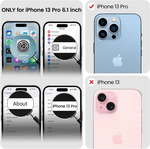 Miniatura 6 de Funda magnética para iPhone 13 Pro, probada en caídas de grado militar, compatible con MagSafe, funda protectora delgada, translúcida mate a prueba