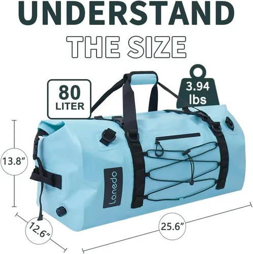 Miniatura 3 de 80L Dry Bag Large Waterproof Bag Roll-Top Heavy Duty Fishing Duffel Bag with Durable Straps & Handles for Kayaking Paddle boarding Boating Rafting