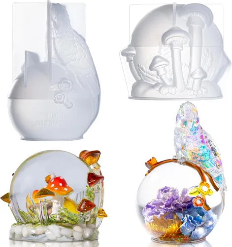 Miniatura 8 de LET'S RESIN 9 Piezas Moldes de Silicona Esféricos para Resina, Moldes de Resina de Esfera 3D Sin Costuras Mejorados, Moldes de Resina Epoxi de Bola