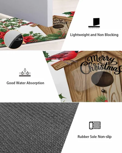 Miniatura 3 de Snowy Farmhouse - Tapete de baño para bañera, antideslizante, de secado rápido y absorbente, de tierra de diatomeas, para fregadero de cocina