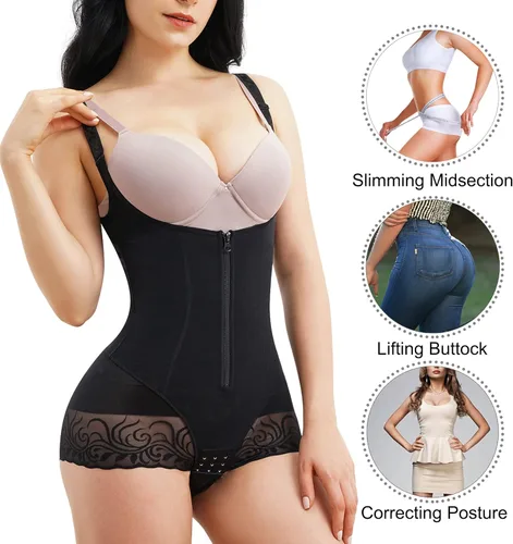 Miniatura 2 de Nebility Body de entrenamiento de cintura para mujer con doble control de abdomen faja moldeadora de cuerpo completo transpirable y suave corsé