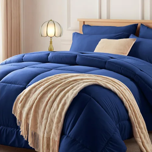 Miniatura 17 de Newspin - Juego de edredón de 6 piezas y tamaño individual XL, ropa de cama en una bolsa, con edredón y sábanas, fundas de almohada, sábana