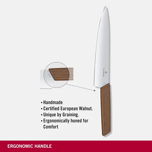 Miniatura 4 de Cuchillo de chef moderno suizo Victorinox - Cuchillo de cocina para cortar carne, fruta y verduras - Accesorios de cocina premium - Mango de madera