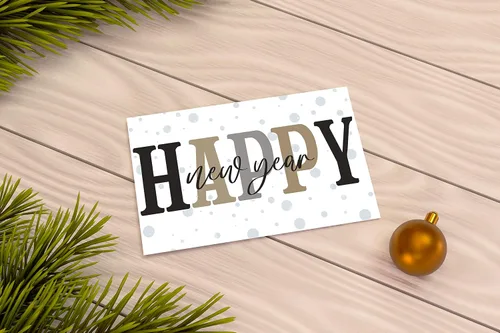 Red Door Inspirations Tarjeta de felicitación de feliz año nuevo 2023, fabricada en los Estados Unidos (paquete de 25 unidades)