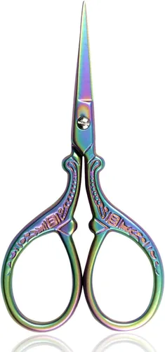 BIHRTC Mini tijeras de bordado de 3.6 pulgadas, tijeras de costura para manualidades de acero inoxidable con punta afilada para labores de aguja,
