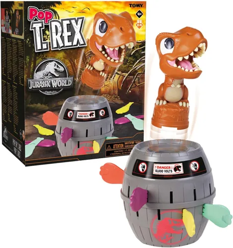 TOMY Pop Up T-Rex - Juego de mesa para familias y niños en edad preescolar para la noche de juegos en familia - Actividades para niños y juguetes de