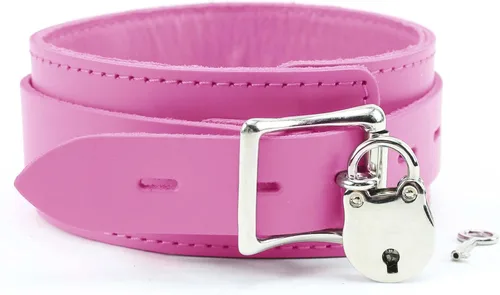 Miniatura 7 de Atlas Collar de piel de cordero Latigo Collar de cuero hecho a mano (pequeño, negro)
