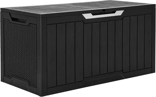 Miniatura 22 de YITAHOME Caja grande de resina de 100 galones, cajas de almacenamiento al aire libre para muebles de patio, cojines de exterior, herramientas