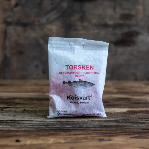 Miniatura 4 de Kolsvart - Caramelos de goma sueca de pescado y regaliz Vegano y sin gluten 4.2 onzas Paquete de 5 Grosella negra y frambuesa