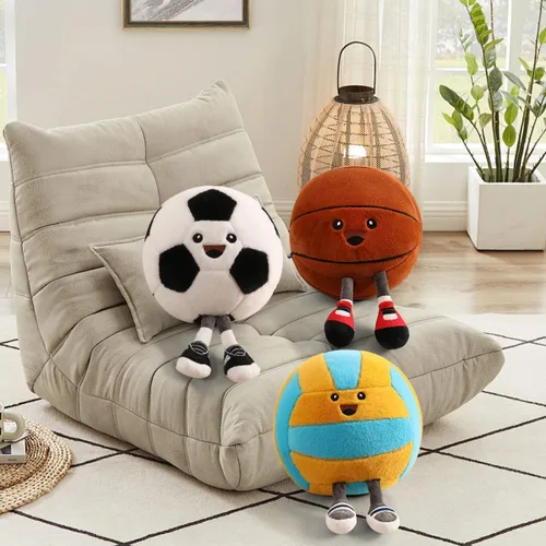 Miniatura 6 de Divertida almohada de felpa de baloncesto con patas – Lindo juguete de animal de peluche para niños y niñas, regalo de almohada decorativa