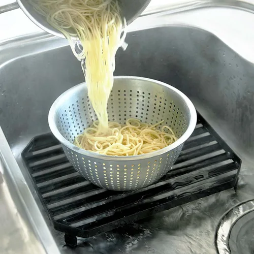 Miniatura 5 de Colador de acero inoxidable, colador de metal, para pasta, arroz, colador de 5 cuartos de galón, apto para lavavajillas