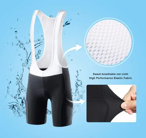 Miniatura 5 de Santic Pantalones cortos de ciclismo para hombre, acolchado 4D, transpirable, para ciclismo de carretera, ciclismo, ciclismo, ciclismo, gel de viaje
