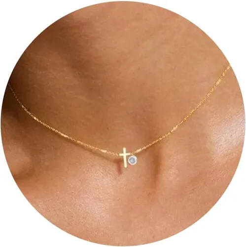 CHESKY Collar chapado en oro de 14 quilates con cadena tipo gargantilla, minimalista y simple, regalo de joyería para mujeres