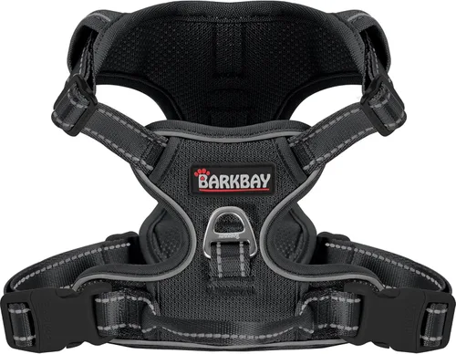 Miniatura 22 de BARKBAY Arnés para perro sin tirones para perros grandes, ajustable, reflectante, cómodo, sin estrangulamiento, resistente, perfecto para Negro