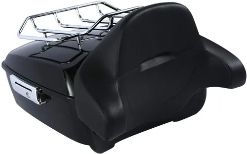 Miniatura 2 de TCMT King Caja de Maletero de Motocicleta con Respaldo Portaequipajes Soporte de Montaje 2 Up Compatible con Harley 2014-2025 Touring CVO Road King