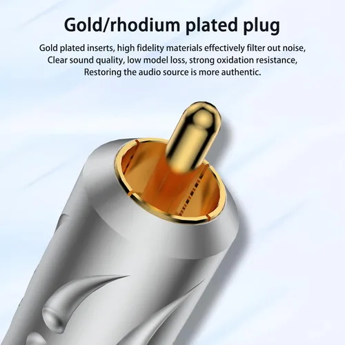 Miniatura 5 de Viborg 4pcs Hi-End RCA Macho Enchufes Cobre Puro Chapado en Oro Soldadura RCA Jack Conectores (VR109G)