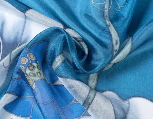Miniatura 2 de Women's 100% Mulberry Silk Scarf Long Hand Painted Floral
