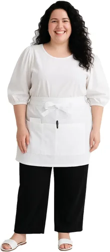 Miniatura 9 de King Mills Delantales unisex de cintura/media para servidor de bistró con bolsillos. Delantal talla grande XL XXL o cintura W40+, extra grande