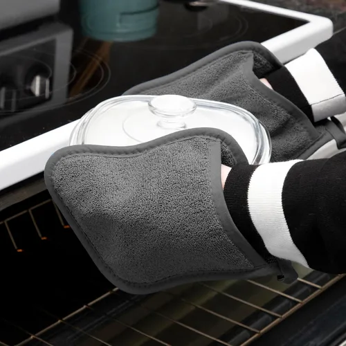Miniatura 4 de Ritz - Guante de bolsillo de rizo y almohadilla resistente al calor, duradero, 100% algodón, diseño ergonómico para un agarre óptimo, fácil cuidado