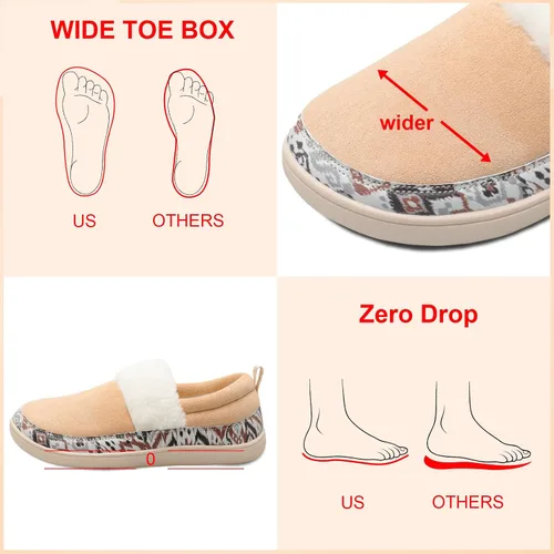 Miniatura 2 de Scurtain Pantuflas tipo mocasín para mujer, cómodas y cómodas botas de invierno con suela de goma cómoda