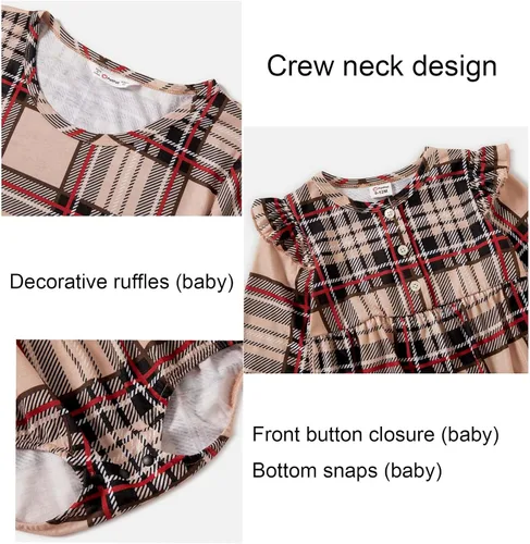 Miniatura 2 de PATPAT Conjuntos familiares a juego para mamá y yo, vestidos de manga corta, camiseta casual bodycon midi, conjunto a juego