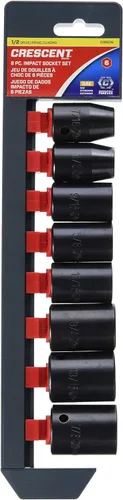 Crescent Juego de llaves SAE de impacto estándar de 6 puntos con accionamiento de 1/2" de 8 piezas - CIMS0N