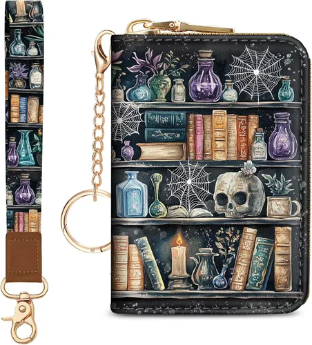 Miniatura 15 de Tarjetero Cartera RFID para Tarjetas de Crédito, Cartera Pequeña para Tarjetas para Mujeres con Llavero con Cremallera, Carteras para Tarjetas