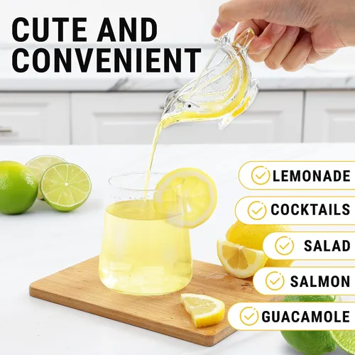 Miniatura 2 de Zulay Kitchen Exprimidor de limón de pájaro – Easy Bird Exprimidor de limón con boquilla de vertido – Prensa de cítricos de plástico duradero