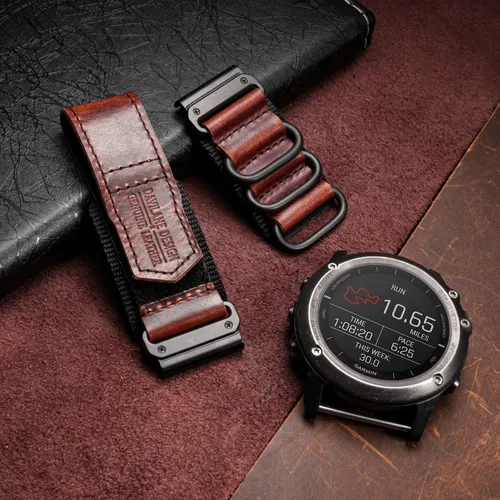 Miniatura 2 de Compatible With Garmin Watch Band, Leather Watch Band Sports Strap For