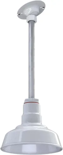 Miniatura 43 de Steel Lighting Co. Inglewood - Lámpara de granero Lámpara montada en el techo Cúpula redonda de 8 pulgadas vástago inclinado de 12 pulgadas