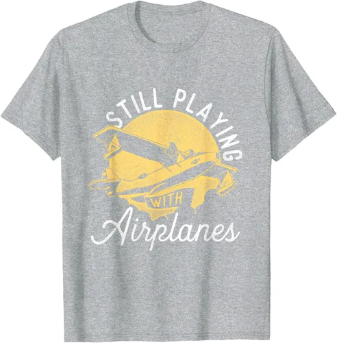 Miniatura 48 de Still Playing With Airplanes - Camiseta de control remoto RC Avión Piloto, Negro