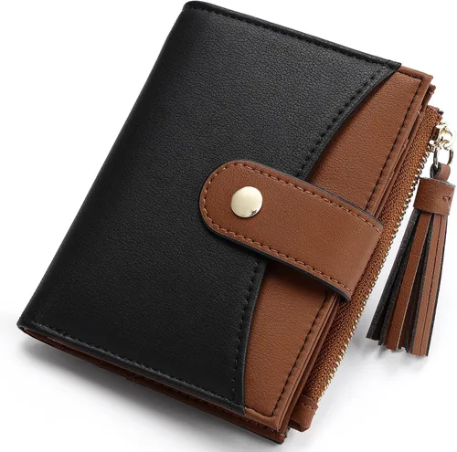Miniatura 8 de yiijay Billetera pequeña para mujer, con bloqueo RFID, plegable, delgada, de cuero, para tarjetas de crédito, billetera pequeña con bolsillo