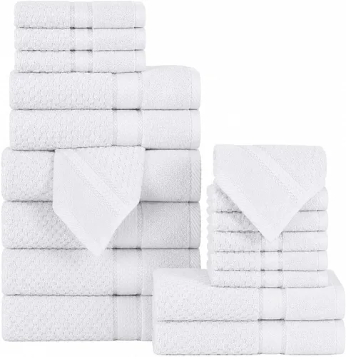 Miniatura 21 de Ample Decor Juego de toallas de baño 100% algodón, 6 piezas, suaves y absorbentes, de secado rápido, juego de toallas de baño